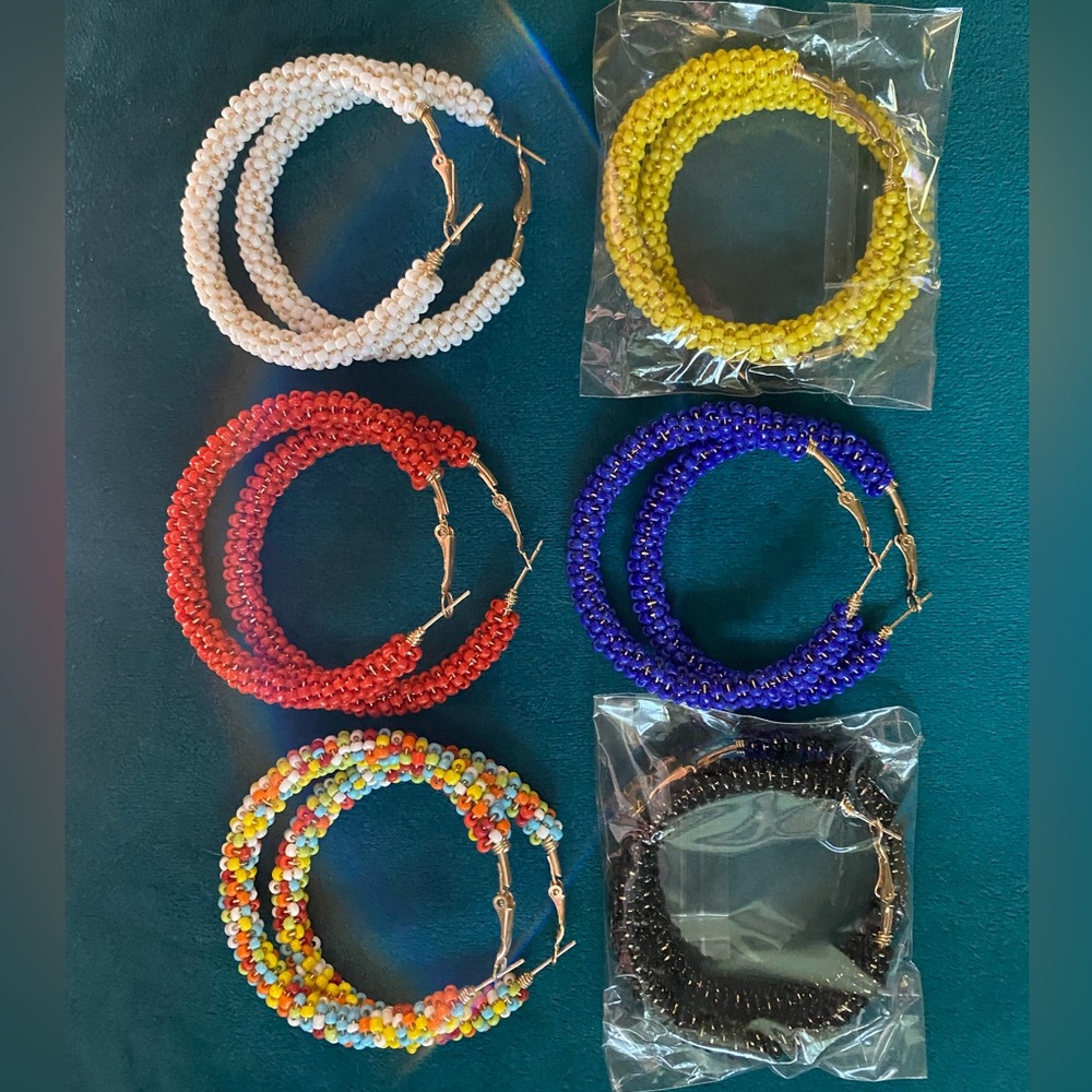 Beaded hoop earrings